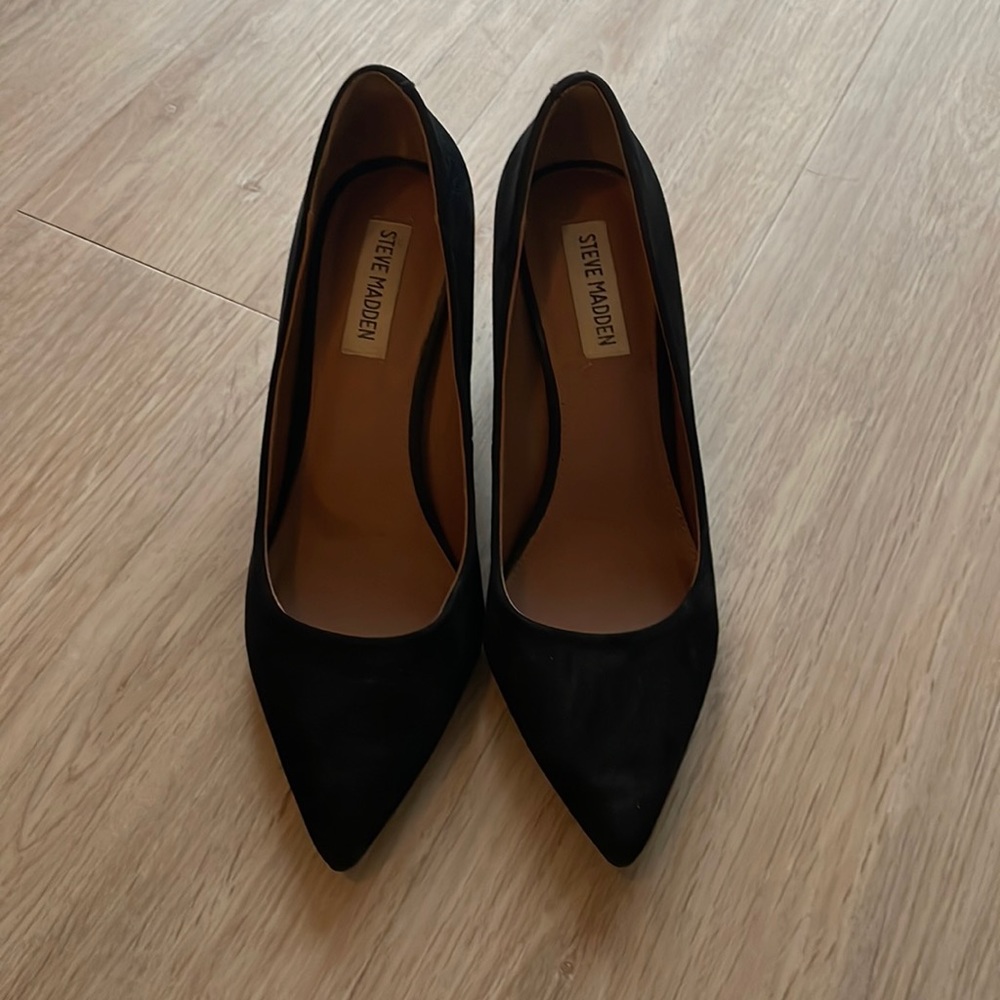 COPY - Steve Madden black suede block heels 7.5